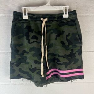 Sundry Camo Sweat Shorts Pink Stripes NWT, 0
